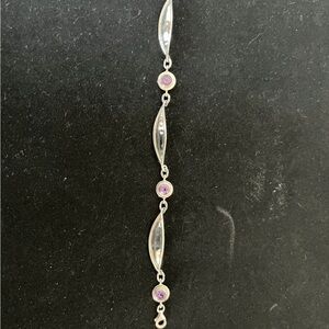 Silver and Amethyst Bracelet 20cm